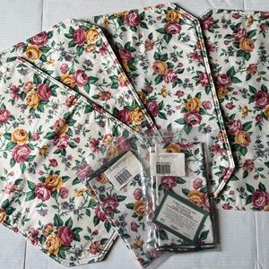 Vintage Longaberger Garden Splendor 4 fabric placemats and 4 napkins
